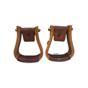 Nettles Wooden And Leather Horse Stirrups ￼